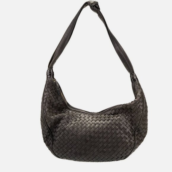Bottega Veneta Handbags - Bottega Veneta Vintage Intrecciato Black Woven Hobo Shoulder Bag